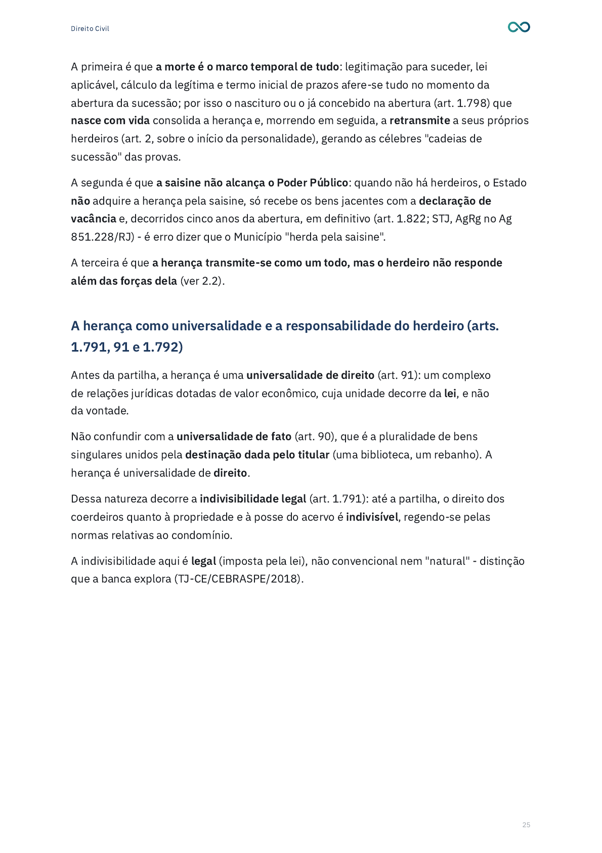 Página completa de conteúdo jurídico de Direito Civil